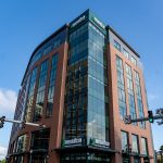 Photograph of MSUFCU building at 311 Abbot in downtown East Lansing